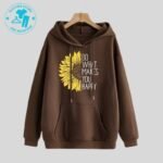 Oversized Basic Brown Hoodie for Women WH-08