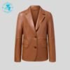Beautiful Women Brown Slim Fit Leather Jacket WJ-002