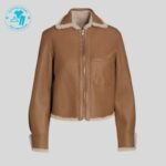 Beautiful Brown Women Zipper leather Jacket WJ-003