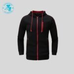 Beautiful Black With Red Zipper Supper Men Hoodie MW-002