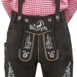 "Elegant Men in Brown Lederhosen with White Outfits: Bavarian Style" (009)