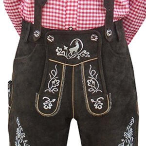 "Elegant Men in Brown Lederhosen with White Outfits: Bavarian Style" (009)